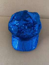 Blue Sequin Hat great for Halloween