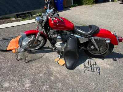 2004 HARLEY DAVIDSON SPORTSTER 883 Vance Hines straight pipes, rear fender back rack, additional two...