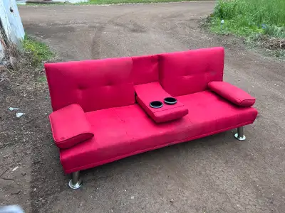 About a year old Turns into bed Can use a cleaning