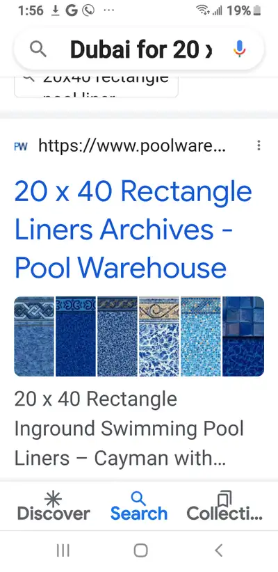 20x40 rectangular brand new with pattern swimming pool liner it's in Baldwin south of Sutton off the...