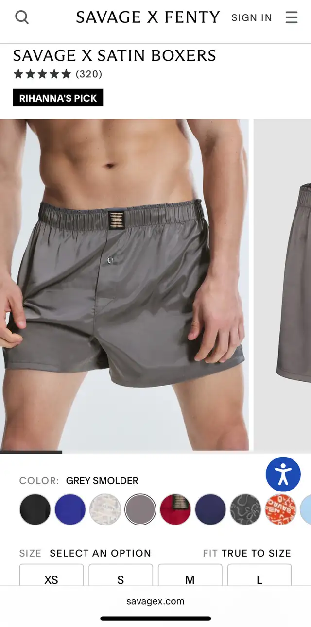 Savage Fenty Men’s satin boxers size Small 30-31 NEW underwear in Men's in Calgary - Image 9