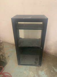 Very sturdy stereo cabinet. Glass front
