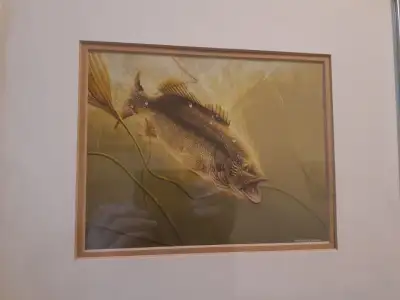 LargeMouth Bass Print by M. Dumas., View more