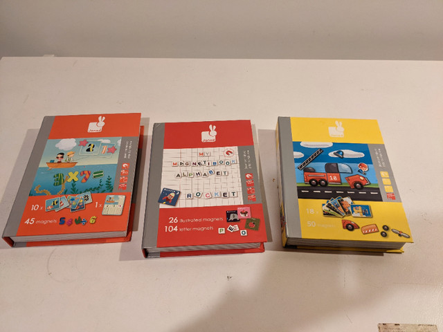 Educational Games: Three Janod Magneti Books in Toys & Games in Kamloops