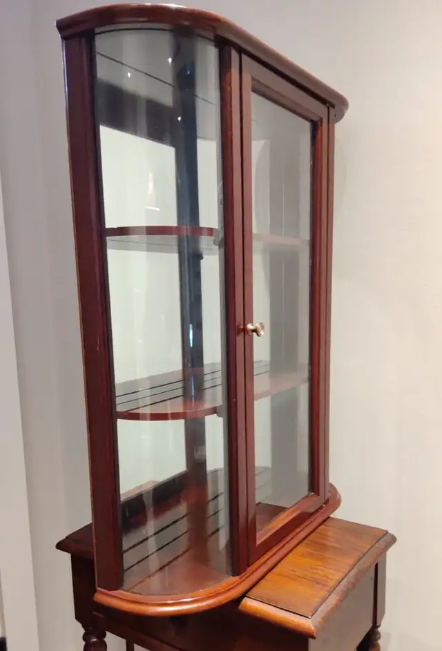 BOMBAY Company - Wall Mounted Mahogany Curio Cabinet in Hutches & Display Cabinets in Markham / York Region - Image 3