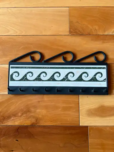 Heavy Wrought Iron & Ceramic Key Holder Custom Made BRAND NEW, View more