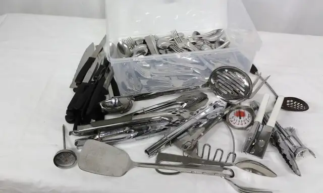 MASSIVE LOAD OF STAINLESS STEEL KITCHEN UTENSILS + FLATWARE in Kitchen & Dining Wares in Mississauga / Peel Region - Image 2