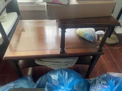 Vintage Two-Tier Step End Table / Side Table, View more