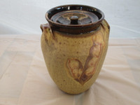 Beautiful Pottery Jar with Matching Lid--Signed