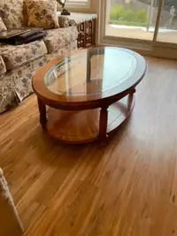 SOLID GLASS TOP COFFEE TABLE