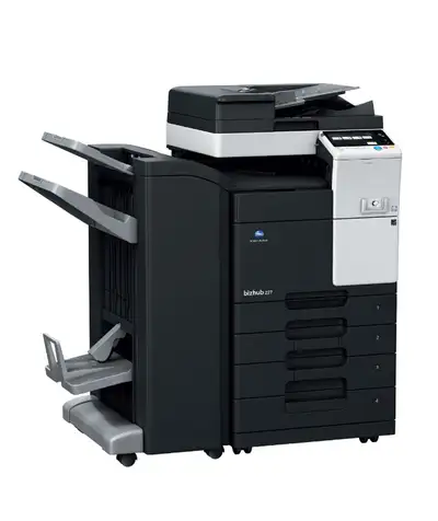 "Konica Minolta Bizhub 227 Monochrome Printer" _ The main functions are Print, Copy, Scan, Optional...