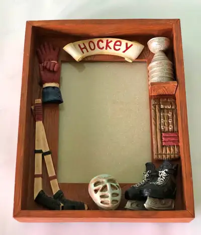 Unique Hockey Picture Frame. Holds 4”x 6” Picture. Great shape., View more