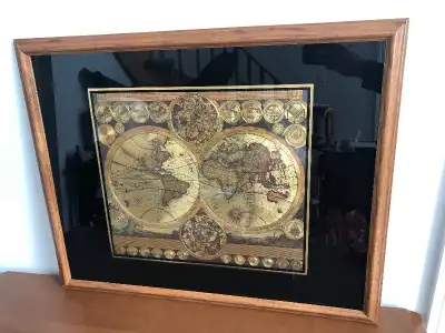 Map of the Earth, Globe Picture 30x24.5”, View more