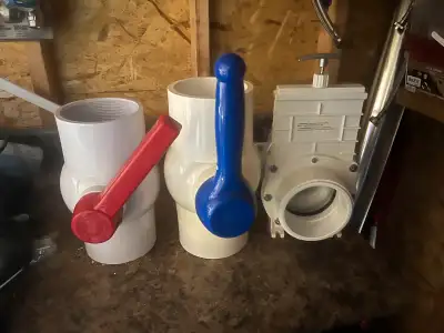 2 four inch ball valves and one four inch gate valve. Never used, each worth north of $100. Make a r...