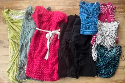 Bundle of 9 Pieces of Maternity Summer Clothes: 3 Dresses & 2 Pa, View more
