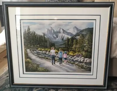 Framed Joan Healy Print. Local Edmonton Alberta Artist. 25 x 30 inches. I am just the Kijiji guy - t...