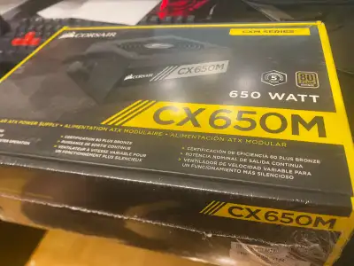This is a brand new Corsair CX650M 650W 80+ Bronze Certified Semi-Modular ATX Power Supply, providin...