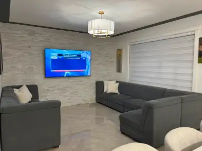 Grey 10 piece fabric sectional, View more