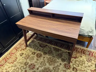 Mid century style desk w/ built in riser, View more