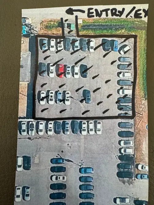 Secure outdoor parking spaces available for vehicle storage. Suitable for cars, trucks, trailers, an...