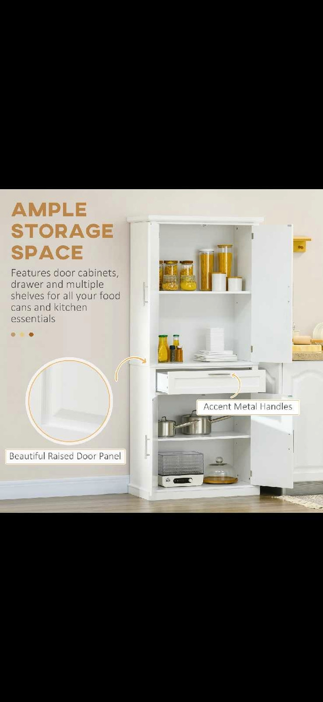 72" Kitchen Pantry Cabinet, Freestanding Storage Cabinet in Hutches & Display Cabinets in Markham / York Region - Image 4