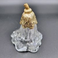 Vintage Avon Perfume Bottle Glass Flower Gold Toned Stem Lid Emp