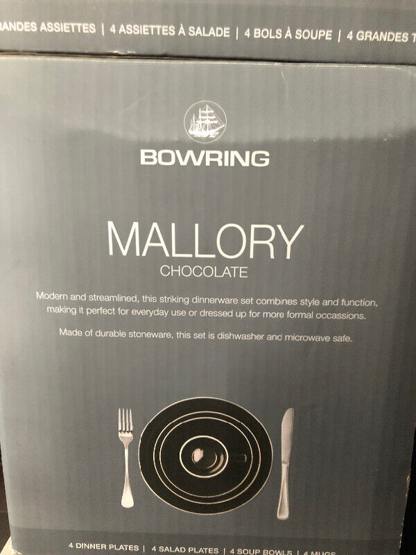 Bowring “Mallory” dishes - 4 settings. in Kitchen & Dining Wares in Hamilton