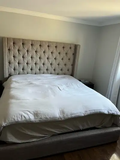 Mint condition! Ashley head board and bed frame. King size bed NOT included. Available immediately,...
