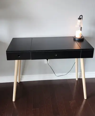 Black Desk / Vanity with Hidden Storage, View more