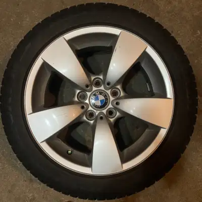 Set of 4 winter tires on BMW rims. Wheels are BMW 17” rims from a 5-series sedan, in very good condi...