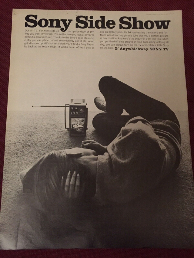 1966 Sony 5’’ Television Original Ad in Arts & Collectibles in North Bay