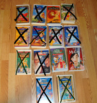 Many VHS Children Movies and Classic Movies - $3 each