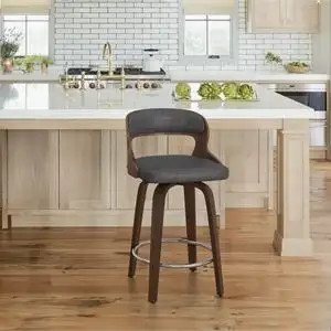 26" Grey Carylon Swivel Upholstered Counter Stool in Chairs & Recliners in City of Toronto - Image 3