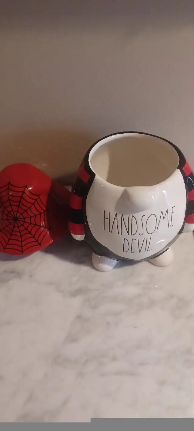 RAE Dunn Brand New Halloween Gnome Handsome Devil Cookie Jar in Kitchen & Dining Wares in Calgary - Image 3