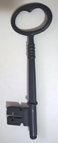 Vintage Large Cast Iron Key, 7 1/4 inches  Metal  Skeleton Key