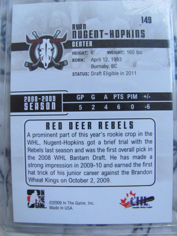 NHL  Ryan Nugent-Hopkins Red Deer Rebels in Arts & Collectibles in Edmonton - Image 4