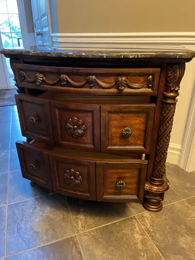 Marble Top Table with Drawers, View more