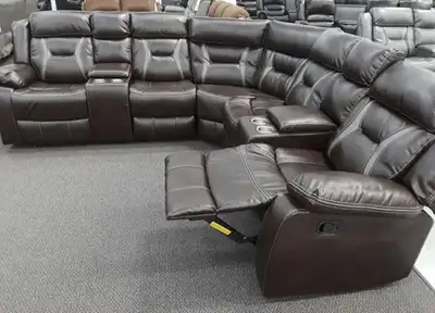 Leather Sectional Reclining Sofa, View more