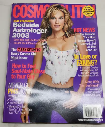 Cosmopolitan Magazine January 2003 Molly Sims, Sarah Wynter, Hug, View more