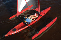 Hobie Adventure Island Kayak trimaran with sail and amas