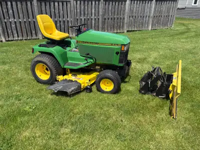 John Deere 445 22 horse Kawasaki liquid cool totally rebuilt engine 54 inch deck reconditioned four-...