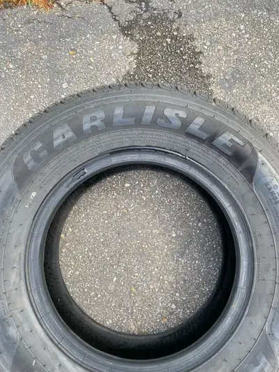 New trailer tire st205/75/r24. Max psi 50 single axle load rating 1760lbs.