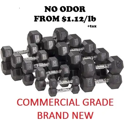 Non Toxic NO ODOR-TOP QUALITY New Rubber Hex Dumbbells dumbbells, View more