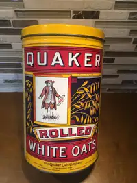 Vintage (1980s) Quaker Rolled White Oats Tin