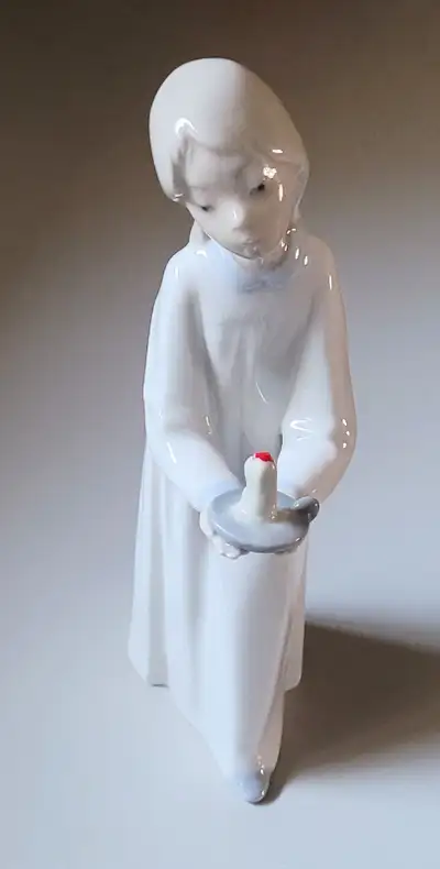 Vintage Lladro Girl With Candle 8" Tall Figurine, View more