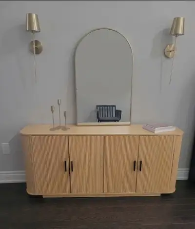 Sideboard - Reeded 4-Door Natural Oak, View more
