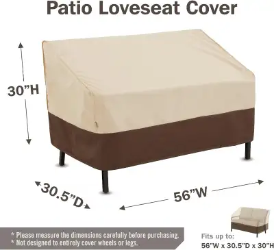 LORIANO Patio Furniture Covers 3PC Chair Loveseat Table SUPERB, View more