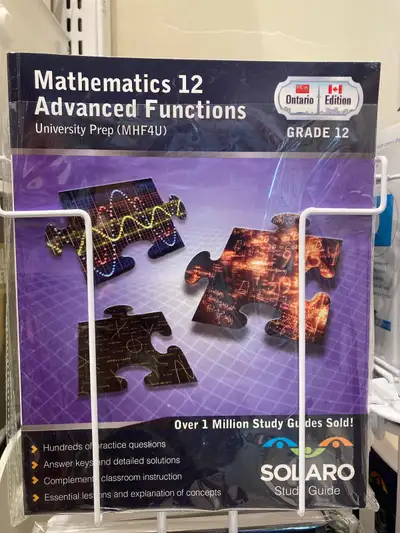Ontario Grade 12 Math Advanced Functions Study Guide with step by step solutions. SALE Price - $27 I...