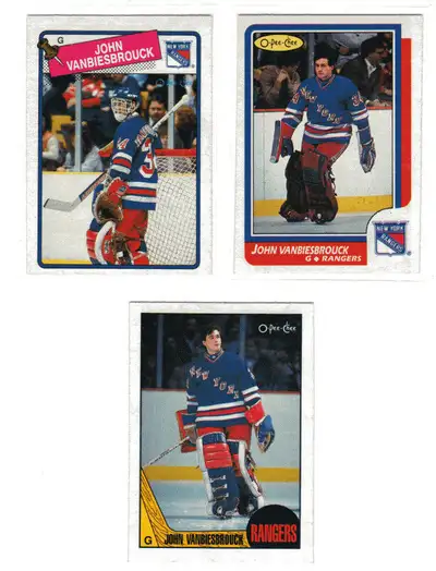 CARTE DE HOCKEY JOHN VANBIESBROUCK RECRUE LOT 3 CARTES, View more