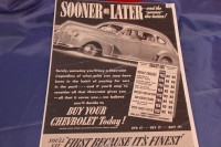 1941 Chevrolet Sooner or Later Original Ad 2 pages